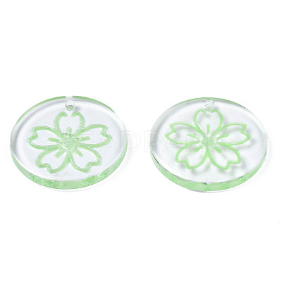 Transparent Resin Pendants RESI-N030-004C-1