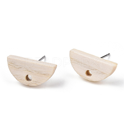 Ash Wood Stud Earring Findings EJEW-N017-011N-1