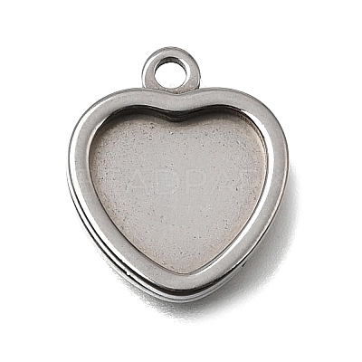 304 Stainless Steel Pendant Cabochon Settings STAS-F365-01A-P-1