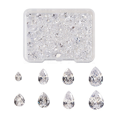 315Pcs 8 Style Teardrop-Shaped Cubic Zirconia Cabochons ZIRC-YS0001-02-1