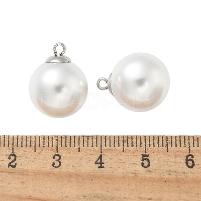 Plastic Imitation Pearl Beads Pendants STAS-Z009-02F-P-1