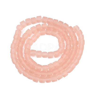 Transparent Frosted Glass Beads Strands GLAA-N072-01A-A04-1