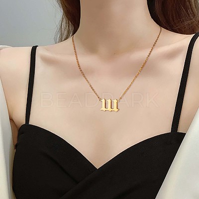 Number Pendant Necklace & Open Cuff Ring JX195A-1