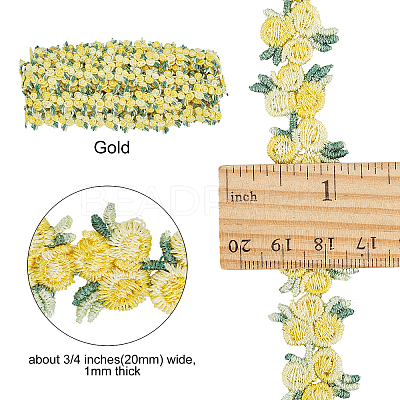 Flower Polyester Trim Ribbon OCOR-GF0001-17B-1