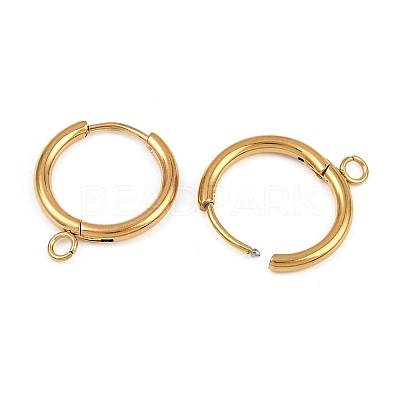304 Stainless Steel Hoop Earring Findings STAS-B095-01G-1