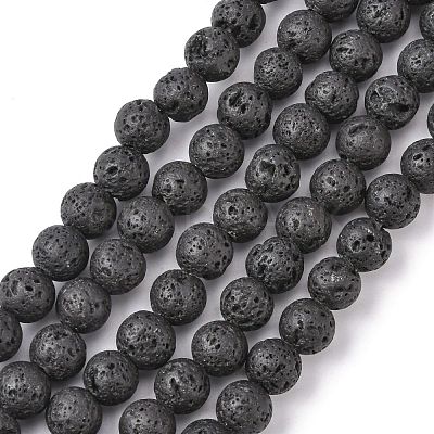 Natural Lava Rock Beads Strands G434-1A-1
