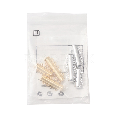6Pcs 6 Styles Multi-Strand Brass Magnetic Slide Lock Clasps Set KK-FS0001-22-1