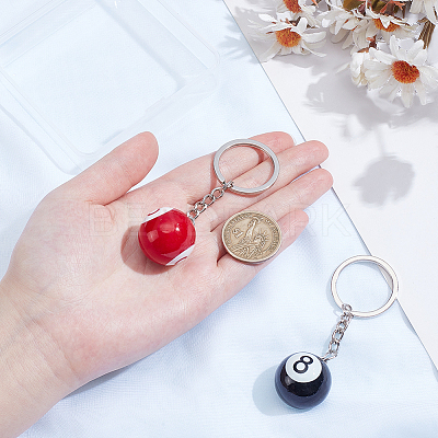 2Pcs 2 Colors Platinum Alloy Resin Keychains KEYC-BM0001-17-1