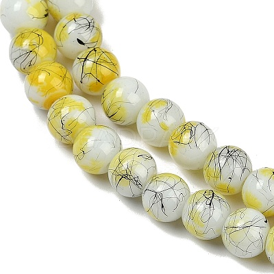Drawbench & Baking Paint Glass Beads Strands GLAA-S176-03-1