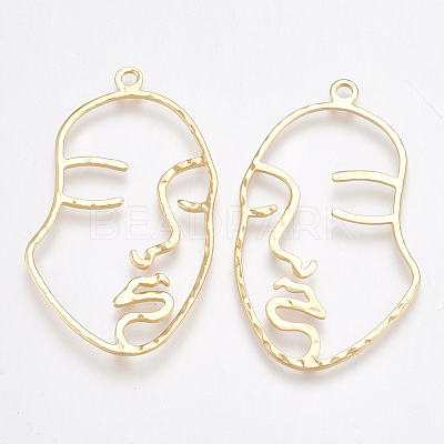 Brass Open Back Bezel Pendants KK-T038-58G-1