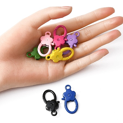 10Pcs Spray Painted Alloy Lobster Claw Clasps FIND-YW0001-58-1