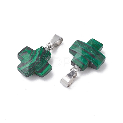 Synthetic Malachite Pendants G-K359-02P-04-1