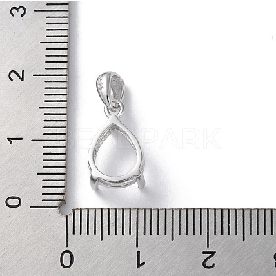 Rhodium Plated Rack Plating 925 Sterling Silver Pendants Cabochon Settings STER-NH0001-49C-P-1