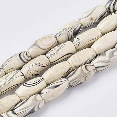 Dyed Natural Wooden Beads Strands X-WOOD-T025-008-LF-1