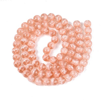 Transparent Half Spray Painted Glass Beads Strands LS-GLAA-Q110-02A-06-1