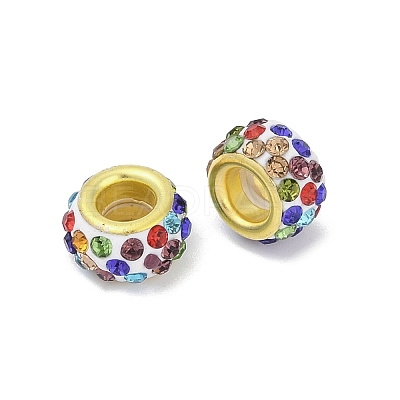 Alloy Rhinestone Clay Pave Beads ALRI-D300-04G-06-1