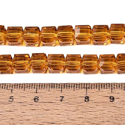 Transparent Glass Beads Strands GLAA-R041-8x8mm-A08-1
