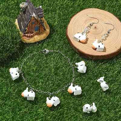 40Pcs Opaque Resin Animal Pendants RESI-SZ0003-29-1