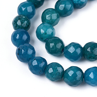 Dyed Natural White Jade Beads Strands G-T139-6mm-60-21-1