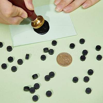 200Pcs Octagon Sealing Wax Particles with 1Pc Stainless Steel Spoon and 3Pcs Flat Round Candles and 1Pc Iron Beading Tweezers DIY-CP0009-31-1