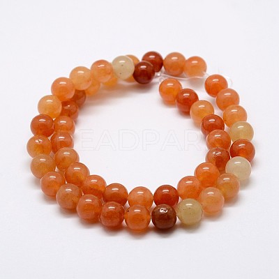 Natural Red Aventurine Bead Strands G-G735-39-8mm-1
