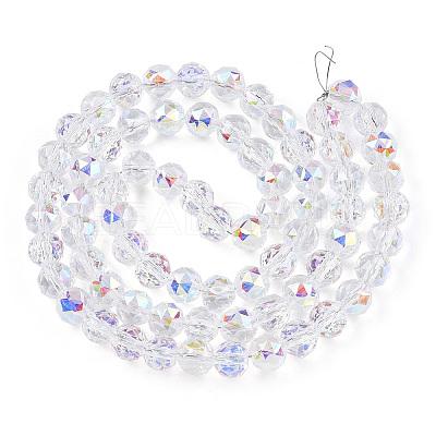 Electroplate Transparent Glass Beads Strands X-EGLA-N002-34C-C03-1