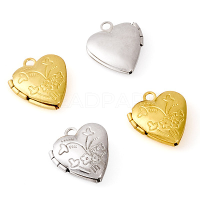 4Pcs 2 Colors Brass Locket Pendants KK-TA0001-66-1