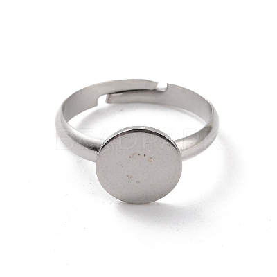 Non-Tarnish 304 Stainless Steel Pad Ring Settings X-STAS-K278-11C-P-1