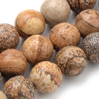 Natural Picture Jasper Beads Strands X-G-S259-27-10mm-1