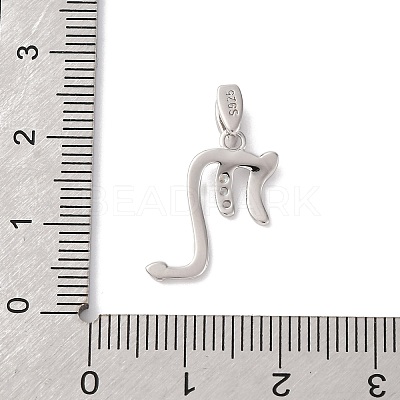 925 Sterling Silver Micro Pave Clear Cubic Zirconia Pendants STER-H117-01P-08-1
