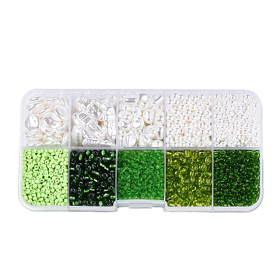 DIY 10 Style ABS & Acrylic Beads Jewelry Making Finding Kit DIY-N0012-05E-1
