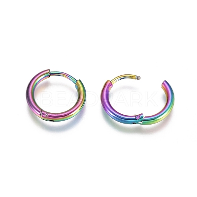 304 Stainless Steel Huggie Hoop Earrings EJEW-G272-02-10mm-M-1