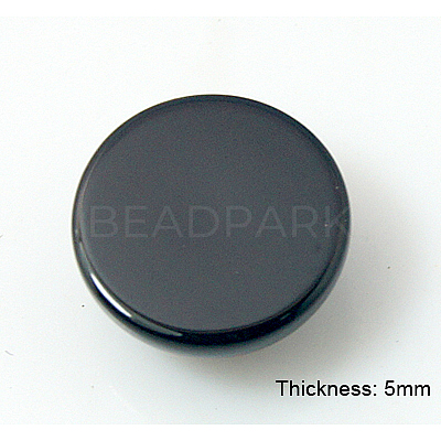 Natural Dyed & Heated Black Agate Cabochons X-G-BA10x5-1