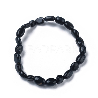 Natural Blue Tiger Eye(Dyed & Heated) Bead Stretch Bracelets BJEW-K213-25-1