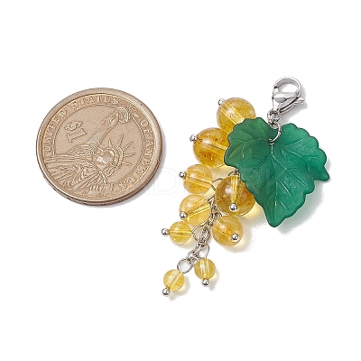 Grape Synthetic Citrine Pendant Decorations HJEW-TA00266-04-1