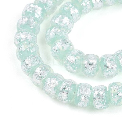Luminous Handmade Silver Foil Glass Beads Strands FOIL-N029-02B-05-1