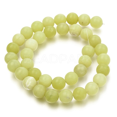 Natural Lemon Jade Round Beads Strands G-D677-10mm-1