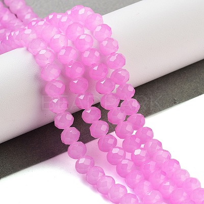 Baking Paint Imitation Jade Glass Bead Strands DGLA-A034-J6MM-A49-1