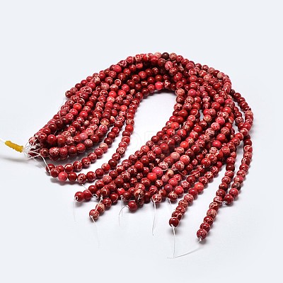 Natural Imperial Jasper Beads Strands X-G-I122-8mm-04-1