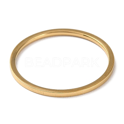 Ion Plating(IP) 304 Stainless Steel Simple Plain Band Finger Ring for Women Men RJEW-F152-05-1