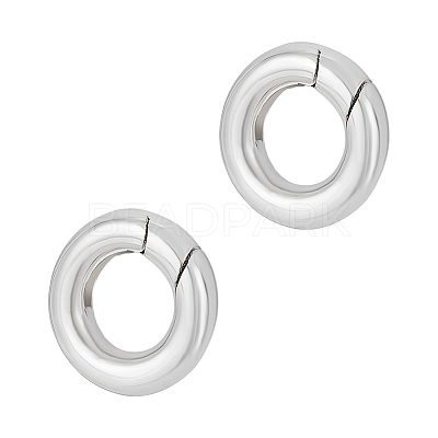 2Pcs 925 Sterling Silver Spring Gate Rings STER-AR0001-16A-1