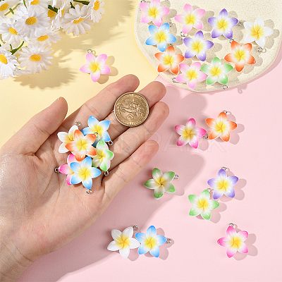 28Pcs 7 Colors Baking Paint Opaque Resin Pendants FIND-SC0019-45-1