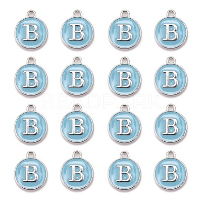 Platinum Plated Alloy Enamel Charms X-ENAM-S118-04B-P-1