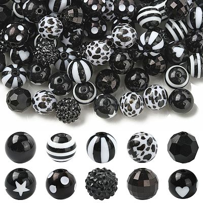 100Pcs Opaque Acrylic Beads OACR-CJ0002-50-1