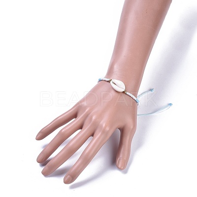 Adjustable Glass Seed Bead Braided Bead Bracelets BJEW-JB04284-M-1