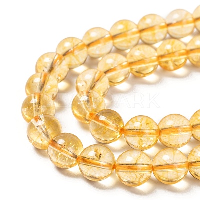 Natural Citrine Beads Strands G-E326-8mm-01-1