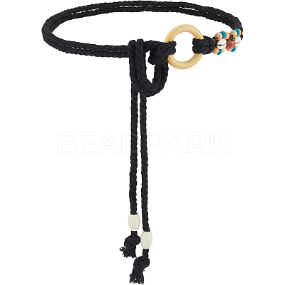 Handmade Weaving Cotton Linen Waist Chain Belts for Women Ladies Dress AJEW-WH20017-75B-1