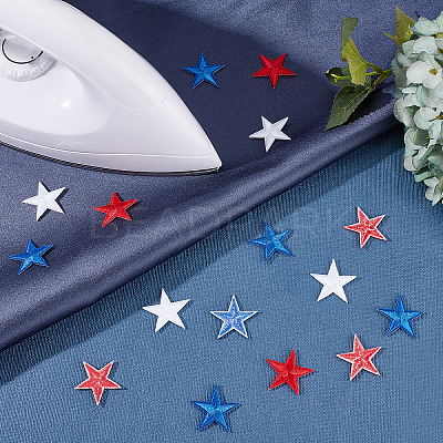 90Pcs 3 Colors Computerized Embroidery Cloth Iron on/Sew on Patches DIY-GF0006-50-1