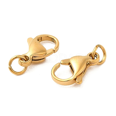 Ion Plating(IP) 304 Stainless Steel Lobster Claw Clasps STAS-AB13-G-02-1