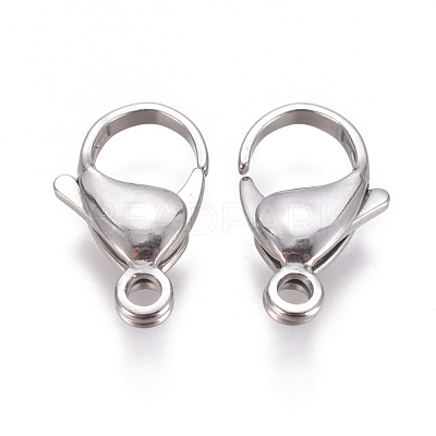 Non-Tarnish 304 Stainless Steel Lobster Claw Clasps STAS-F224-04P-1
